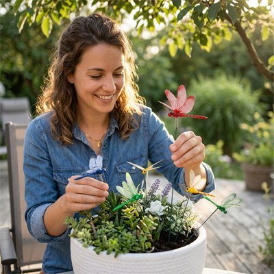 Décoration Jardin sur Tige | Design Unique pour Jardinières - Vent de Lumière