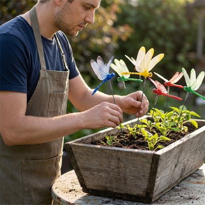 Décoration Jardin sur Tige | Design Unique pour Jardinières - Vent de Lumière