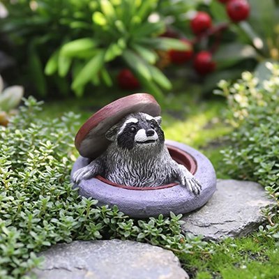 Figurine Raton Laveur | Décoration Jardin - Vent de Lumière