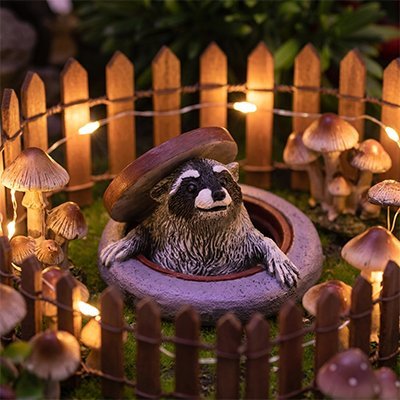 Figurine Raton Laveur | Décoration Jardin - Vent de Lumière