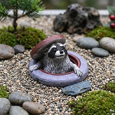 Figurine Raton Laveur | Décoration Jardin - Vent de Lumière