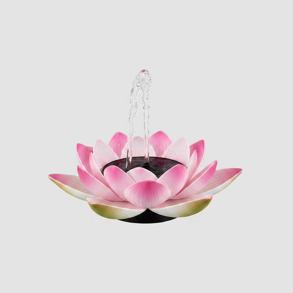 Fontaine lotus solaire - image Shopping optimisée