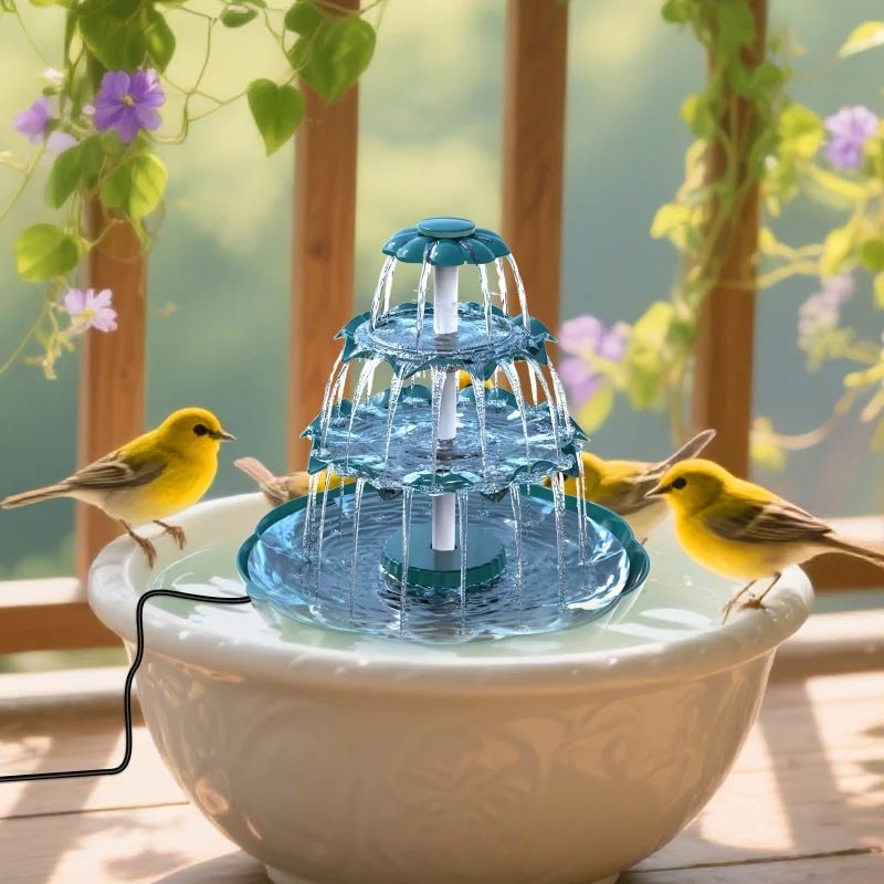 Fontaine Solaire 3 Niveaux – Bain d’Oiseaux Jardin & Terrasse - Vent de Lumière