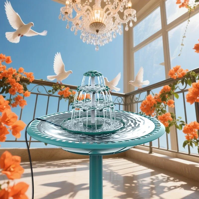 Fontaine Solaire 3 Niveaux – Bain d’Oiseaux Jardin & Terrasse - Vent de Lumière