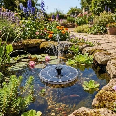 Fontaine Solaire de Jardin Zen – Jeu d'Eau Écologique pour Bassin & Terrasse - Vent de Lumière