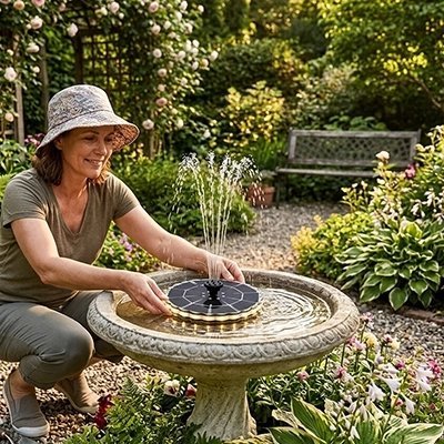 Fontaine Solaire de Jardin Zen – Jeu d'Eau Écologique pour Bassin & Terrasse - Vent de Lumière