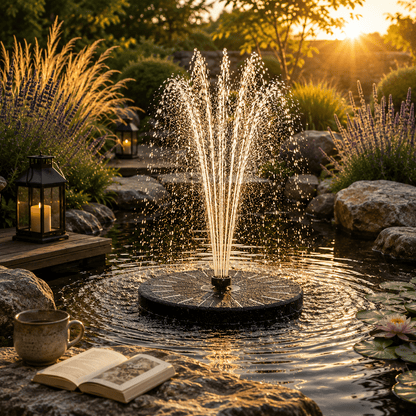Fontaine Solaire de Jardin Zen – Jeu d'Eau Écologique pour Bassin & Terrasse - Vent de Lumière
