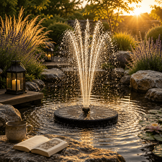 Fontaine Solaire de Jardin Zen – Jeu d'Eau Écologique pour Bassin & Terrasse - Vent de Lumière