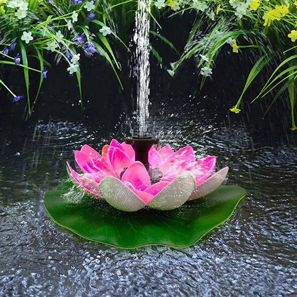 Fontaine Solaire Flottante Lotus | Bassin, Étang & Jardin - Vent de Lumière