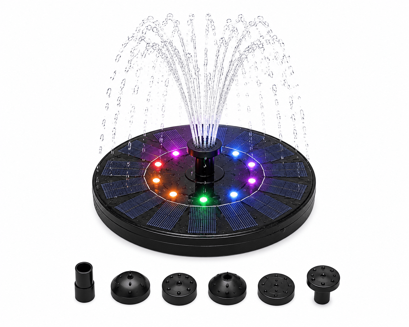 Fontaine Solaire LED – Jet d'Eau Coloré pour Bassin & Étang - Vent de Lumière