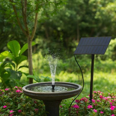 Fontaine solaire panneau déporté | Modèle C - Vent de Lumière
