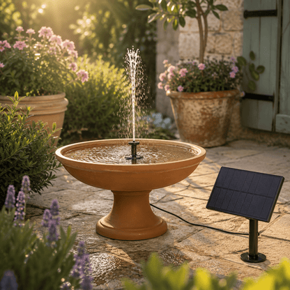 Fontaine Solaire pour Vasque – Pompe Solaire avec Panneau Déporté - Vent de Lumière