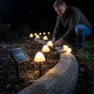 Guirlande Solaire Champignons | Éclairage Jardin & Terrasse - Vent de Lumière