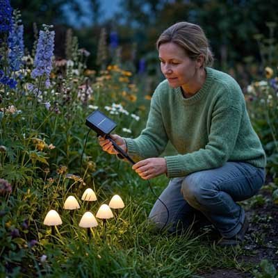 Guirlande Solaire Champignons | Éclairage Jardin & Terrasse - Vent de Lumière