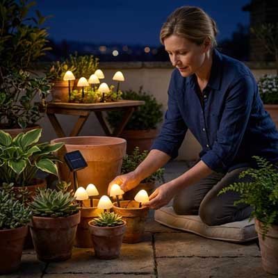 Guirlande Solaire Champignons | Éclairage Jardin & Terrasse - Vent de Lumière