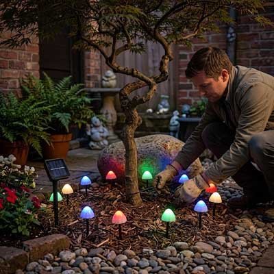 Guirlande Solaire Dômes Multicolores | Éclairage Jardin & Terrasse - Vent de Lumière