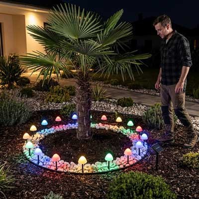 Guirlande Solaire Dômes Multicolores | Éclairage Jardin & Terrasse - Vent de Lumière