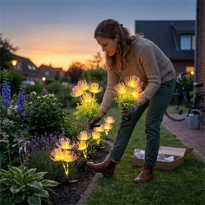 Lampe Solaire Florale | Décoration Jardin & Massifs - Vent de Lumière