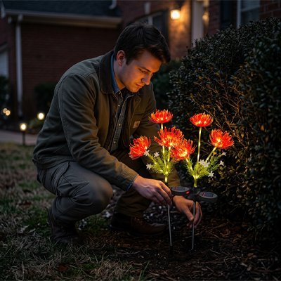 Lampe Solaire Florale | Éclairage Jardin Sans Électricité - Vent de Lumière