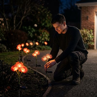 Lampe Solaire Florale | Éclairage Jardin Sans Électricité - Vent de Lumière