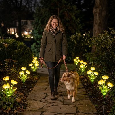 Lampe Solaire Florale | Éclairage Jardin Sans Électricité - Vent de Lumière