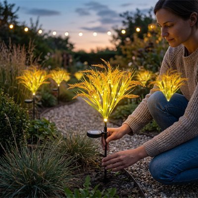 Lampe Solaire Herbes Lumineuses | Décoration Massifs & Allées - Vent de Lumière