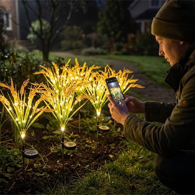 Lampe Solaire Herbes Lumineuses | Décoration Massifs & Allées - Vent de Lumière