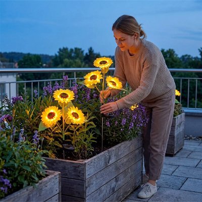 Lampe Solaire Tournesol | Décoration Jardin & Allées - Vent de Lumière