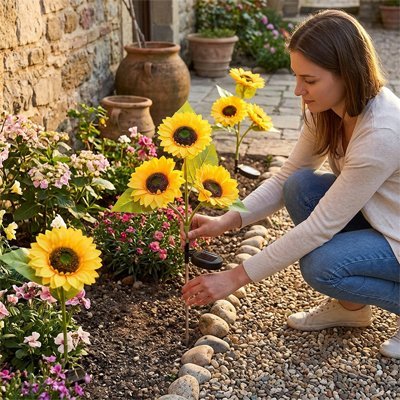 Lampe Solaire Tournesol | Décoration Jardin & Allées - Vent de Lumière