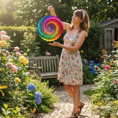 Moulin à vent décoratif de jardin | Élégance Rustique - Vent de Lumière