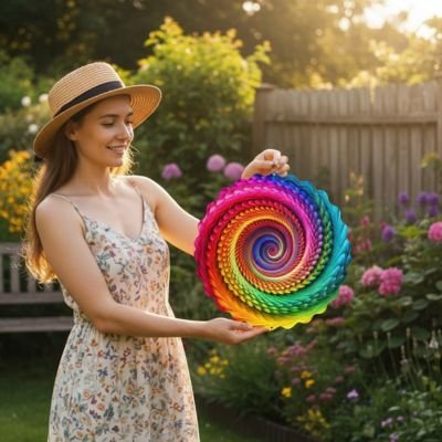 Moulin à vent décoratif de jardin | Élégance Rustique - Vent de Lumière