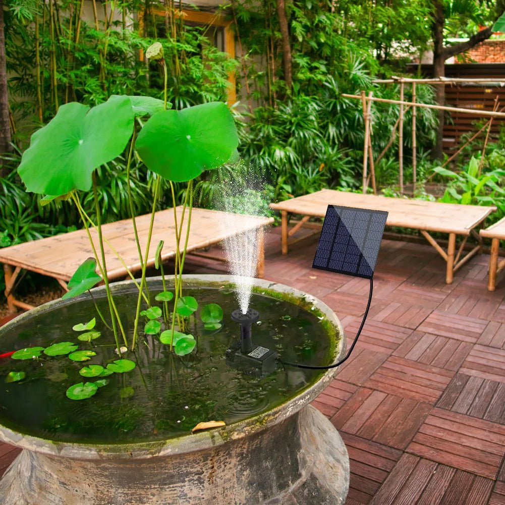 Pompe Fontaine Solaire 7 Buses – Bain d’Oiseaux & Jardin - Vent de Lumière