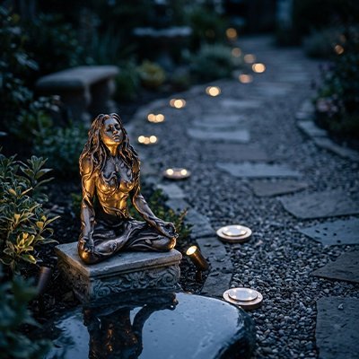 Sculpture Femme Méditation | Décoration Zen Extérieur - Vent de Lumière