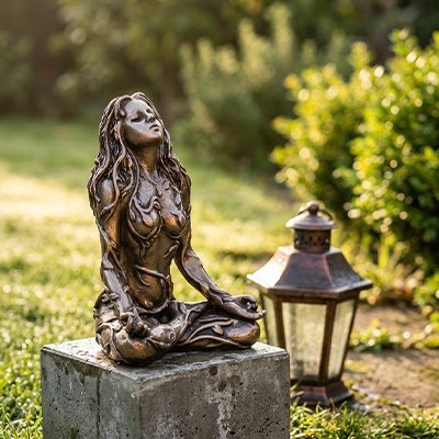 Sculpture Femme Méditation | Décoration Zen Extérieur - Vent de Lumière